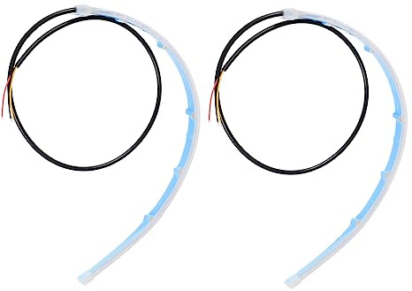 ZUNOXAZ Tira LED Flexible para Coche 12v 2 Piezas, Luz Diurna, Color para Señalización y Freno, Material Silicona, Uso en Días de Niebla
