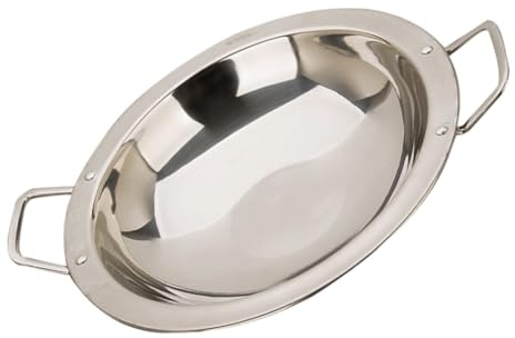 Ipetboom Padella per Paella in Acciaio Inossidabile con Maniglia Antiscottatura Pentola per Uso Resistente al Calore e Facile da per Cucina Quotidiana e Cottura Sicura