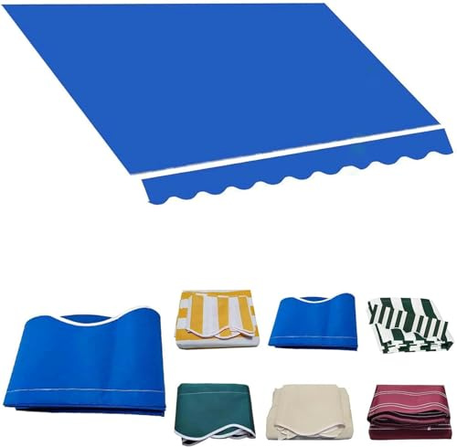 Tela de repuesto impermeable retráctil para patio, cubierta de parasol para refugios al aire libre, 8 x 11 pies y 13 x 5 pies, lona ideal para restaurantes y tiendas, color azul