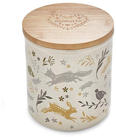 Cooksmart British Designed Biscuit Jar | Ceramic Biscuit Barrel for All Modern Kitchens | Large Biscuit Tin With Airtight Lid