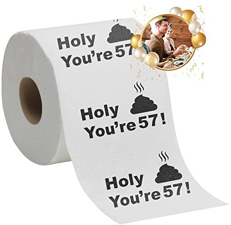 57th Birthday Decorations Toilet Paper for Men & Women - Funny Design Novelty Great Hilarious Gag Gift – Eco-Friendly, Ultra Soft & Comfortable – Perfect for Birthday Christmas & Party Supplies