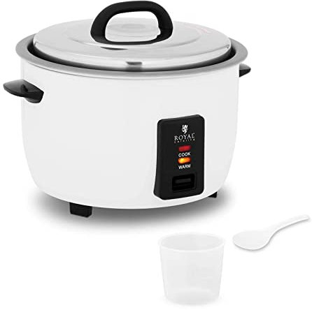 Royal Catering Autocuiseur À De Riz 1 550 W 10 litres Boîtier Inox Cuve Aluminium Antiadhésive Verre Mesureur et Cuillère Cuiseur Vapeur Cuit-Riz Cuit Riz Électrique