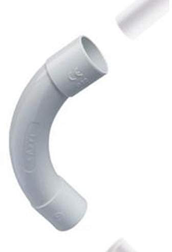 CURVA DIAMETRO 40MM PER TUBI RIGIDI STOK 8 PEZZI