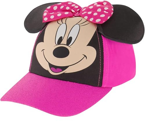 Disney Girls Cap, Minnie Mouse Ears Adjustable Toddler Or Hats For Kids Baseball Cap, Pink, 2-4T US