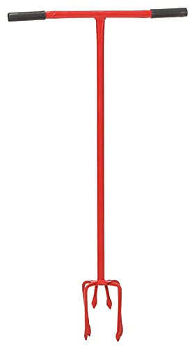 Susany Gartenkralle Erdkralle Handgriff Handklauengrubber Rot Stahl Lang 97 cm