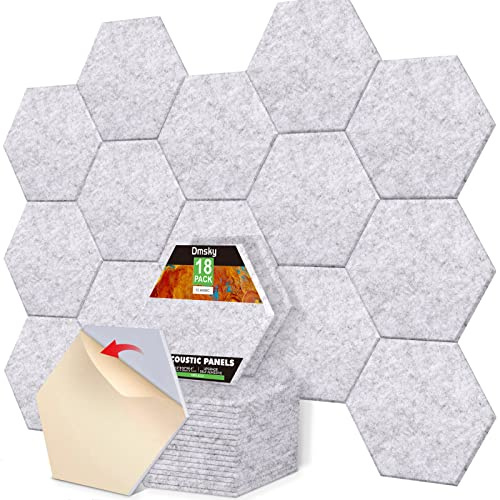 18 Pack Hexagon Acoustic Panels,12 X 10 X 0.4 Sound Absorbing Panels