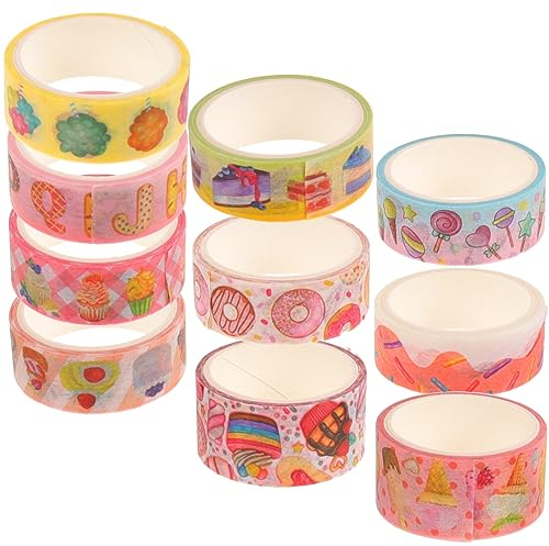 Operitacx Aufkleber Kinder 10 Lebensmittel Washi Tape Kuchen Süßigkeiten Masking Tape Dekorativ Für Kunst DIY Zubehör Planer Sammelalbum Geschenkverpackung Tortendeko Einschulung