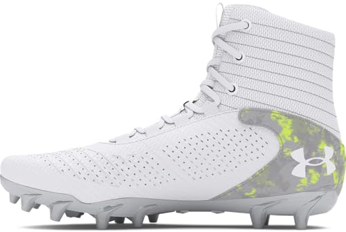 Under Armour Highlight Lax Mc Jr Lacrosse Baskets unisexes pour enfant, (100) Blanc/Blanc/Noir, 5.5 Big Kid