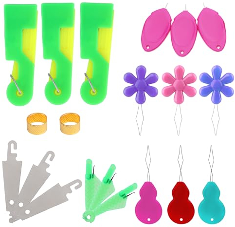 MASPHY 20 Stück Nadeleinfädler, Nadel Einfädler, Kunststoff Nähnadeln Einfädler, Automatischer Einfädler Nadel, Einfädelhilfe für Nähnadeln Einfädler für Nähmaschinen, Nadeln Einfädler Set für Handnäh