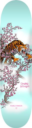 Powell Peralta Sakura Yosozumi Tiger Skateboard Deck, Light Blue, 8.0 x 31.45