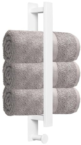 Toallero sin taladrar, autoadhesivo, de acero inoxidable, barra para toallas de baño, 40 cm, soporte para toallas de invitados, montaje en pared con gancho para toallas, toallero de baño, accesorios