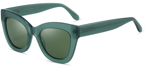 ZENOTTIC Gafas De Sol Polarizadas Modernas Para Mujer: Gafas Retro Estilo Cateye - Gafas De Sol Diseñadas Para Mujeres Con Protección UV400 Verde Cristal