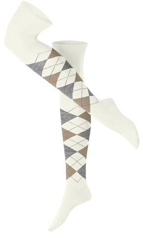 Burlington Women's Marylebone W Ok Wool Long Patterned 1 Pair Overknee Socks, White Off-White 2040, 3.5-7
