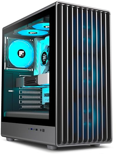 FOIFKIN K6 PC Case - Pre-Installed 6 PWM ARGB Fan(3x 140mm and 3x120mm), ATX Mid-Tower Gaming PC Case, With Type-C,Black (Black, K6)
