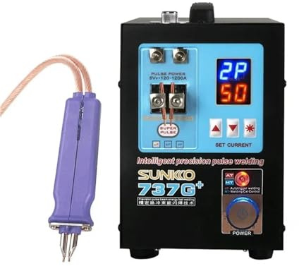 Poste à souder par points 4300 W 737G+ 110 V/220 V, soudeur par points à impulsion automatique haute puissance avec stylo, batterie, outils de soudage(110 V)