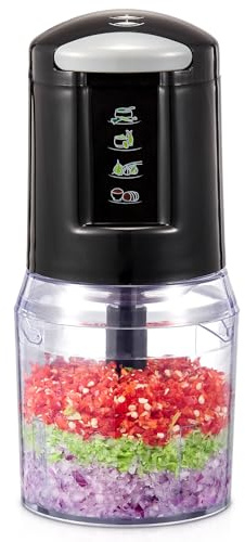 Mini Hachoir Électrique 500ml, 300W avec 4 Lames Inox & 2 Vitesses, Robot de Cuisine Compact pour Viande, Légumes, Noix, Sauces & Purées de Bébé