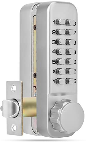 Mechanisches Codeschloss, Wasserdichtes Tür-Passwort, Sicherheitscode-Schloss für Zuhause, Büro, 30–60 Mm Türstärke, Verchromt