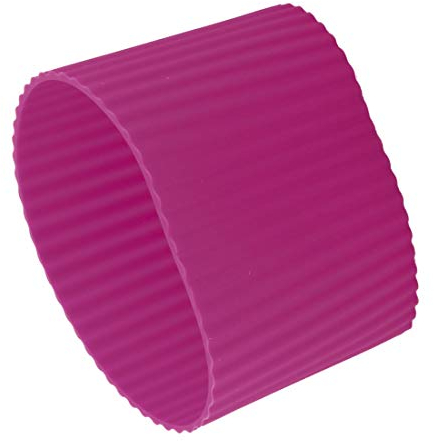 sourcing map Silikon Haushalt Hitzebeständig Anti Rutschfest Glasflasche Becher Schalen Hülsen Schutz Abdeckung Fuchsie