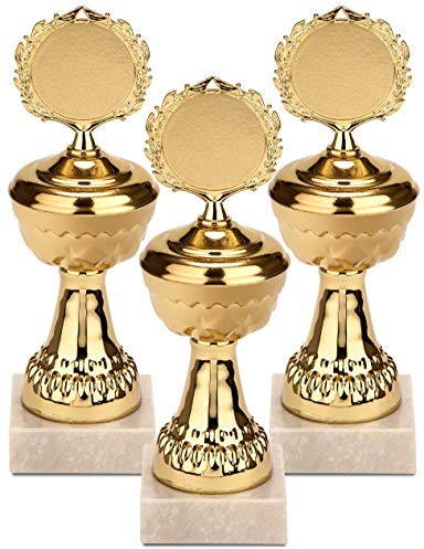 Brubakare gyllene trofé pokal enskild eller i sats om 6/12/30/50 stycken – metallpokal på marmor sockel 21 cm – pris för vinnare seglare sportevenemang barnkalas Guld 12-teiliges Set