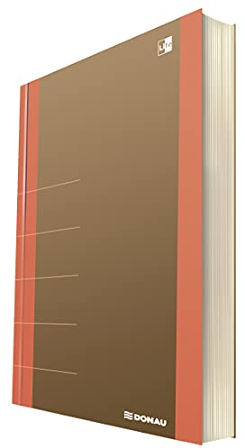 DONAU LIFE 1370001FSC-12 Notizbuch/ Notizblock kariert mit Organiser 80 Seiten, Softcover, Orange|Für Büro, Schule und Zuhause| als Tagebuch, Bullet Journal, Schreibheft| Stilvolles design| die FSC®