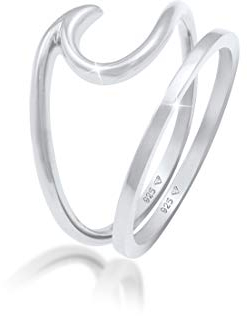 Elli Ring Damen Set Welle Basic Maritim in 925 Sterling Silber