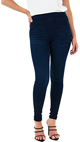 M17 Dam Denim Jeans Jeggings Skinny Fit Classic Casual Bomullsbyxor Med Fickor (14, Svart)