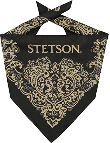 Stetson Paisley Bandana - Kopftuch aus 100% Baumwolle - Bandana mit klassischer Musterung - Für alle Jahreszeiten - Damen & Herren schwarz One Size