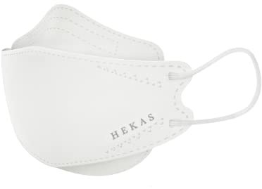 HEKAS® 5 Pack Face Masks for Men, Women, UK Certified FFP2, Face Mask to Protect - Dust & Bacteria, Cotton Face Masks for Winter, Cycling, Work, IIR Filter Efficiency ≥ 99%, Soft Earloops, White