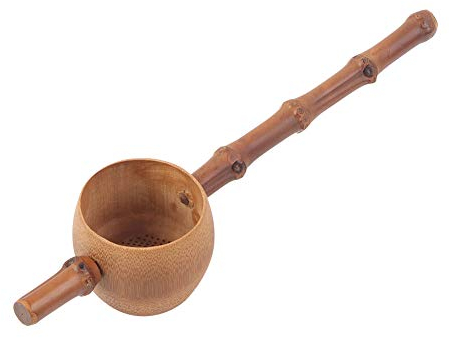 Colino da tè in Bambù, Colino da tè Naturale Fatto a Mano - Manico Lungo, Produce Aroma Durante La Preparazione Del tè, Utensili da Cucina Per la Cerimonia Del tè Cinese (Filtro da tè Con Fori)