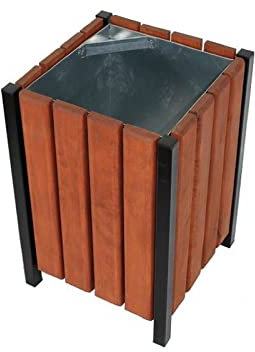 QLS Abfallbehälter Müllbehälter Mülltonne Abfalleimer Abfalltonne Outdoor Draußen Parklandschaft für Außenbereich (Modell 20#E09571)