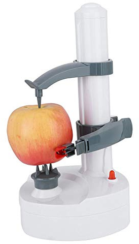 Pelador Eléctrico para Cocina, Pelador de Patatas Automático para Frutas y Verduras, Máquina Peladora Multifunción con Cuchillas de Acero Inoxidable, Diseño Ergonómico y Rápido, Blanco
