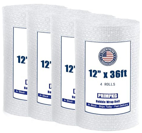 PRIMPKG Luftpolsterkissen, 30,5 cm x 43,9 m, Luftpolsterverpackung, Versandverpackung und Umzugsbedarf, Verpackung und Umzugskartons, robuste Umzüge und Versand (30,5 cm x 11 m, 4 Rollen)