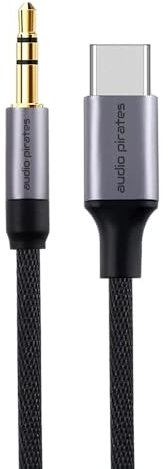 audio pirates HiFi USB-C auf Klinke Kabel | USB-C AUX Adapter mit D/A-Wandler | 3,5 mm Klinkenstecker | Kompatibel mit iPhone 15 Pro/Max, Galaxy S24/S23/S22, iPad Pro (1er Pack - 0,5 Meter)