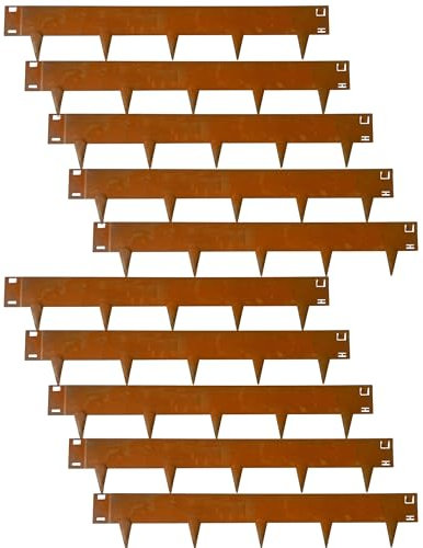 UNIGARDIA Bordura Corten per Giardino in Metallo per Prato 10 m - Bordatura Aiuole Giardino Alta 185 mm - Bordure per Aiuole Flessibile, Corten