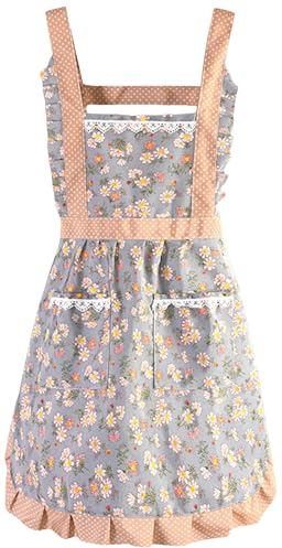 FAIRYGATE Vintage Aprons Apron for Women Girls Adjustable Apron with Pockets for Home Kitchen Cooking Baking BBQ Gardening Mother's Day Birthday Gifts for Mum Wife Girlfriend A1630