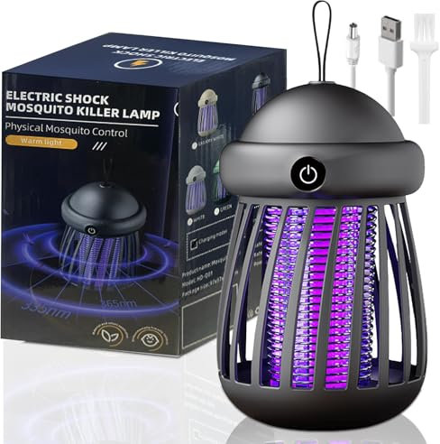 Lampe Anti Moustique Rechargeable,Appareil Anti Electrique Usb,Lumiere Bleue UV Piege Chambre,Piège Exterieur Puissant Jardin Mosquito Killer Pour Exterieur Interieur
