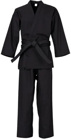 ZHSOAO Kimonos De Jiu-Jitsu Trajes de Judo Uniforme de Karate for niños y Adultos Uniforme de Artes Marciales Karate Gi for Estudiantes con cinturón(Black,160)