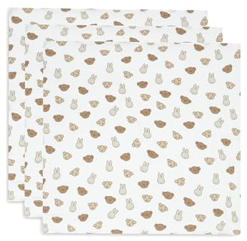 Jollein muslinduk baby – Miffy and Friends – 3-pack – 70 x 70 cm – 100% bomull – spottdukar baby – OEKO-TEX certifierad