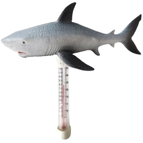 Ahuuen Termómetro flotante para piscina, termómetro con función de natación, termómetro para exteriores en forma de animal marino para, bañera y estanque de jardín
