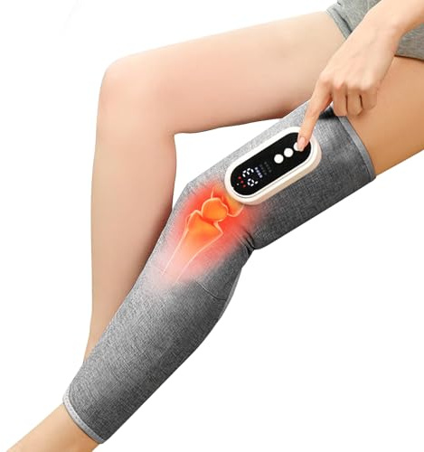 Masseur de jambes sans fil avec chauffage et compression d'air, appareil de massage à pression chaude avec 3 modes et fonction chauffante, relaxation musculaire, pour cuisses, mollets, genoux