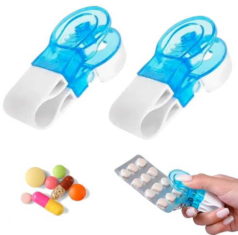 2Pcs Pill Popper for Blister Packs Aids Tablet Opener Portable Remover Easy Small Tablets Gadgets Home Medicine Extractor Pill Dispenser for Elderly Medication Capsule Equipment Storage Tool