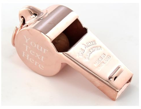 Silbato personalizado grabado a mano de oro rosa Acme Thunderer 58.5 en caja de regalo de lujo para profesores, entrenadores, graduación, cumpleaños