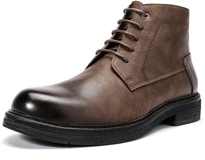 Allthemen Mens Ankle Boots Lace Up Chelsea Business Chukka Boots Formal Oxfords Derby Comfortable Dress Boots Coffee 9.5 UK