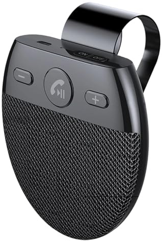 Kit de teléfono manos libres Bluetōoth - Altavoz inalámbrico para coche con llamadas de voz, altavoz Bluetōoth Sun para conducción manos libres, dispositivo CarAudio recargable por USB de 600 mAh con