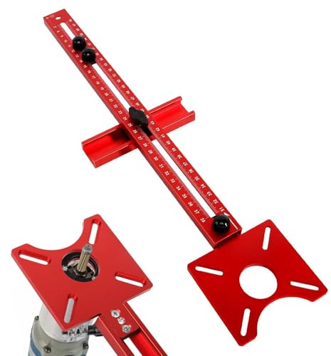 Compasso di fresatura in alluminio regolabile 4 in 1, modello per fresatura superiore, Milling Guide, fresa superiore, raggio di 90 mm fino a 370 mm, per lavorazione del legno fai da te