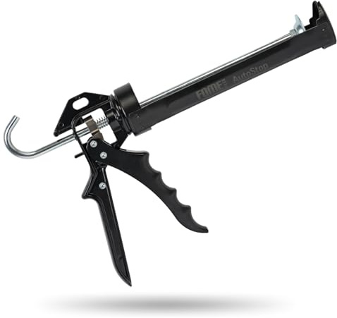 FOME FLEX Silikonpatronpistol AutoStop | Droppfri | 2 000 N tryckkraft | utväxlingsförhållande 14:1 | Robust aluminiumhandtag | Professionell patronpress för silikon och tätningsmedel