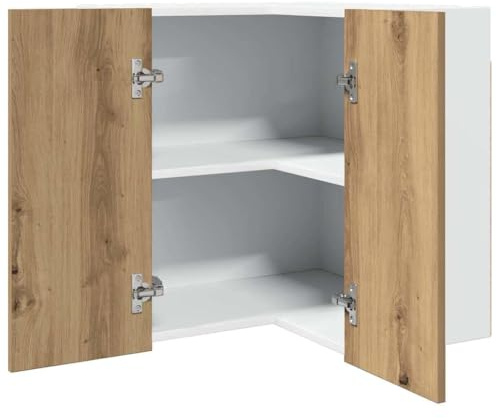 Arborthrum Hanging Corner Cabinet Wall Kitchen Cabinet Storage Cupboard Kitchen Organizer Unit Lyon Artisan Oak 57x57x60 cm Engineered Wood