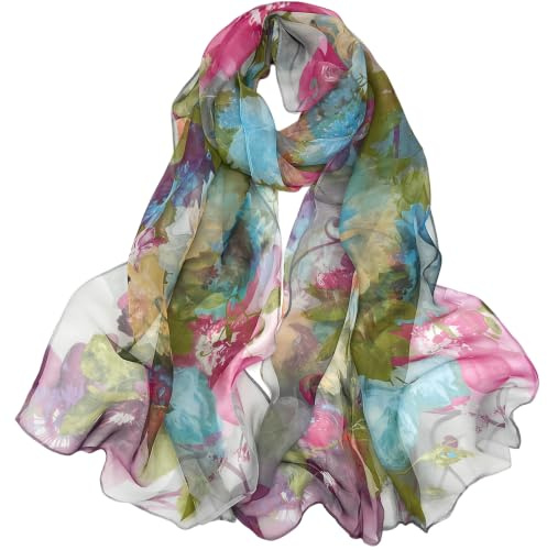 FAIRYGATE Femme Fichus et Foulards de tête Foulard Carré Satiné Echarpes en Soie Élégant Echarpe Bandana Cadeaux pour femmes