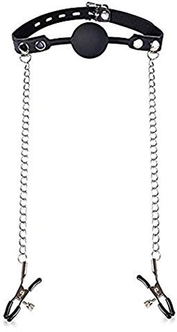 Bondage Ball - Bavaglio per bocca, 45 mm, nero, con chiusura a morsetto, regalo di Natale