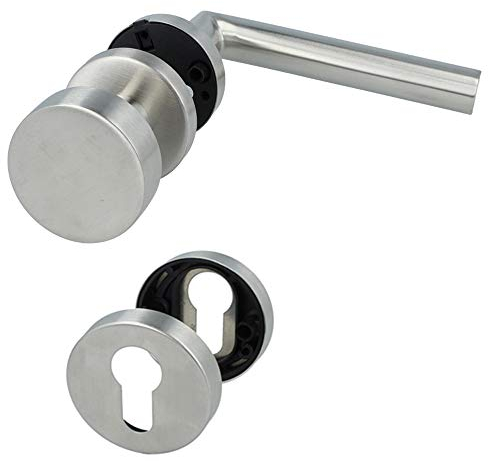 Rosettengarnitur Türdrücker Edelstahl Modell Metro Wechselgarnitur Türbeschlag Korridor DIN li/re Flachknopf